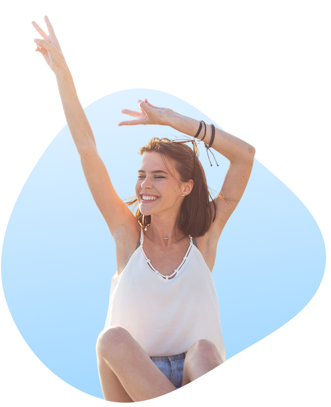 Woman enjoying increased energy and wellness with NAD+ therapy treatment