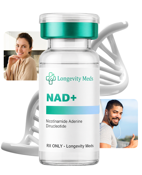 NAD+ cellular therapy vial for metabolism, focus, and energy support