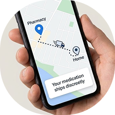 NAD plus prescription delivery tracking on smartphone
